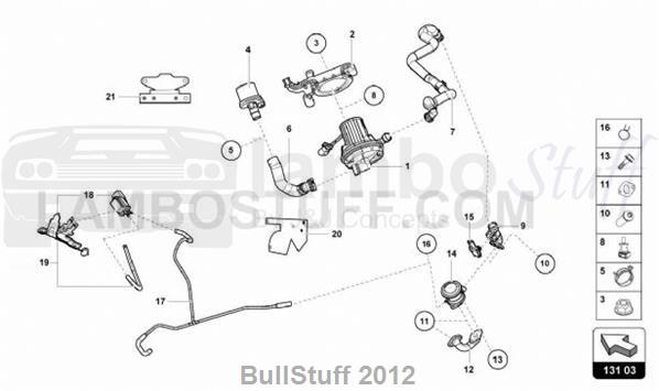 2017 Lamborghini HURACAN LP580-2 COUPE ENGLAND SECONDARY AIR PUMP (131.03.00)